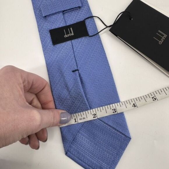NWT Dunhill Men's 100% Mulberry Silk Jacquard Made In Italy Neck Tie Light Blue - Picture 4 of 8